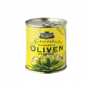 Schenkel Oliven "Manzanilla" grün, mit Zitronen-Füllung, aus Spanien